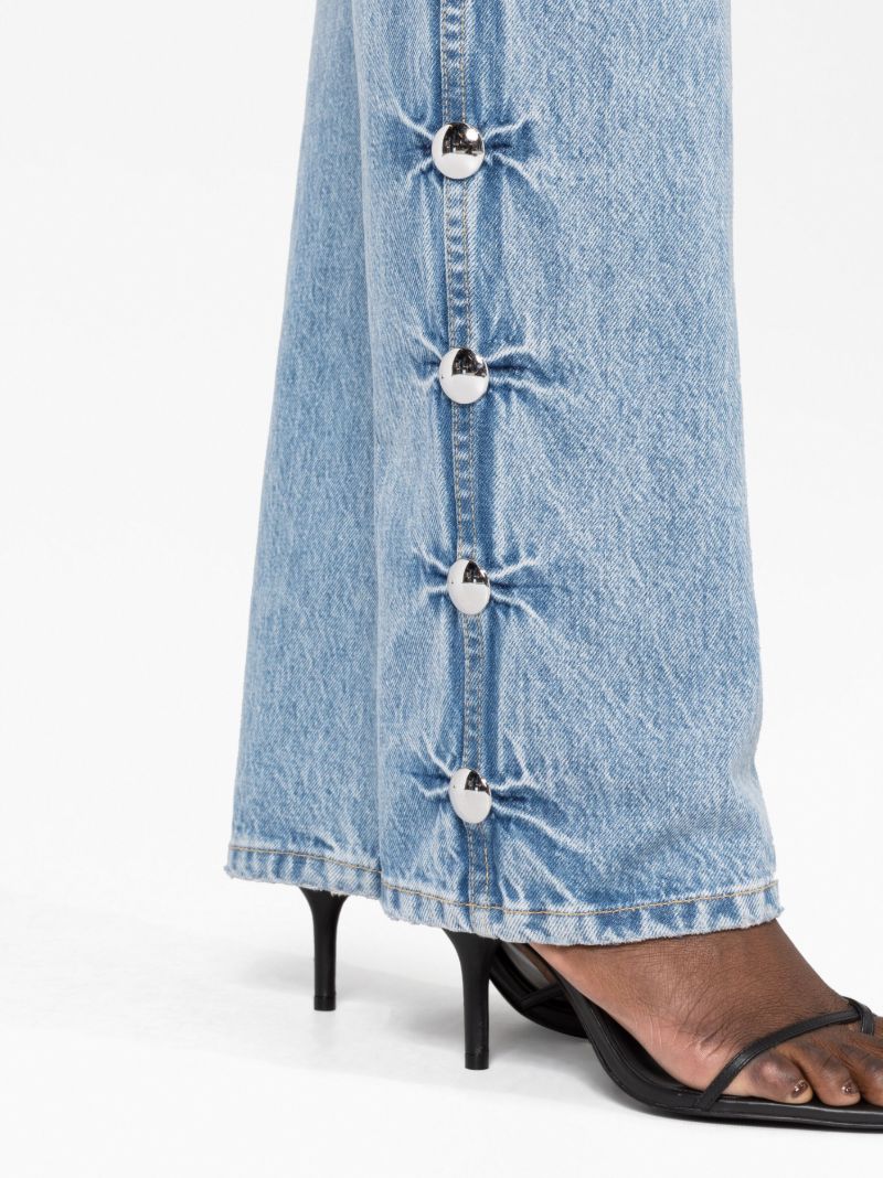 Blue Danielle Studded Straight-leg Jeans
