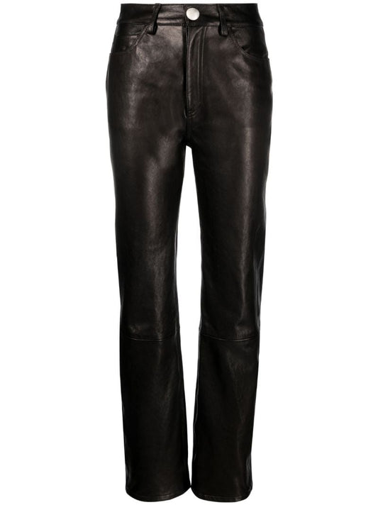 The Danielle Straight-leg Leather Trousers
