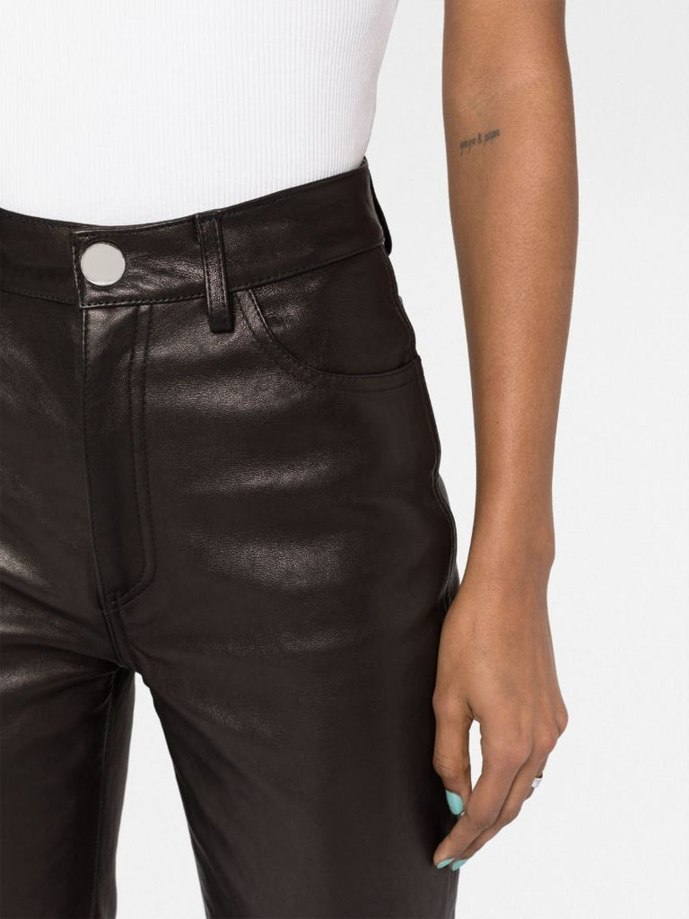 The Danielle Straight-leg Leather Trousers