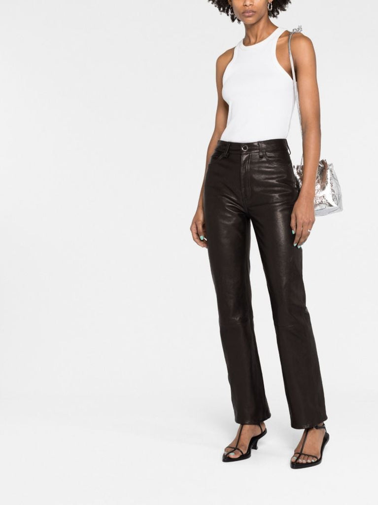 The Danielle Straight-leg Leather Trousers
