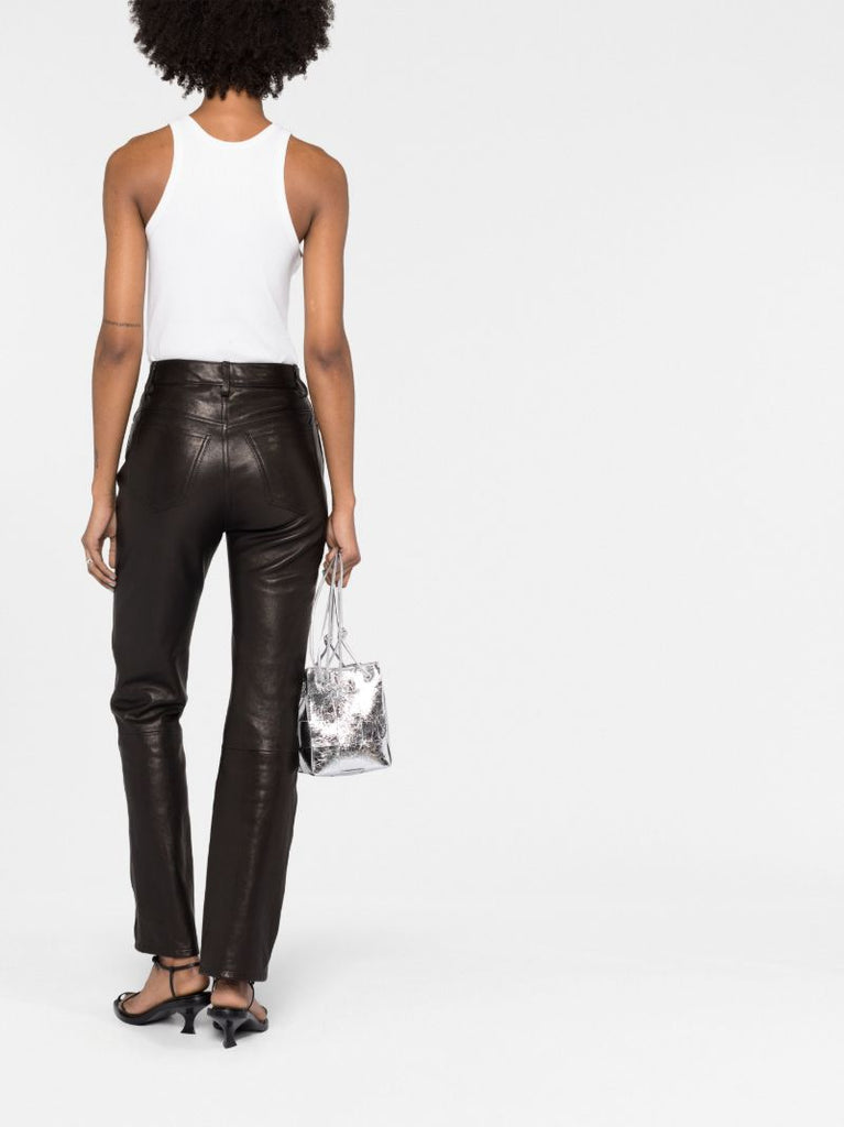 The Danielle Straight-leg Leather Trousers