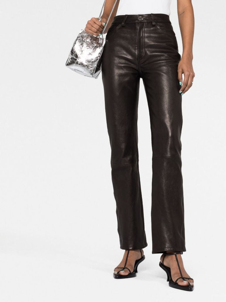 The Danielle Straight-leg Leather Trousers