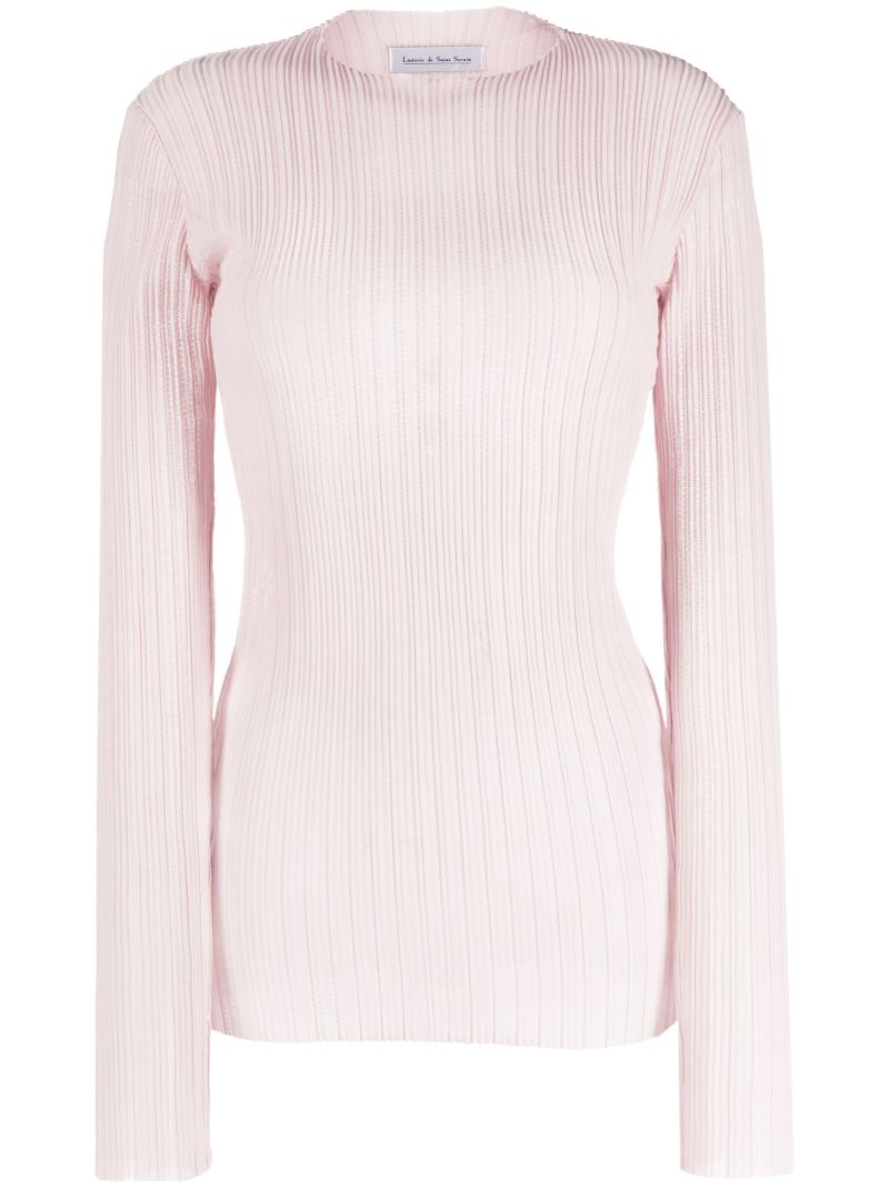 Pink Pleated Long Sleeve Top