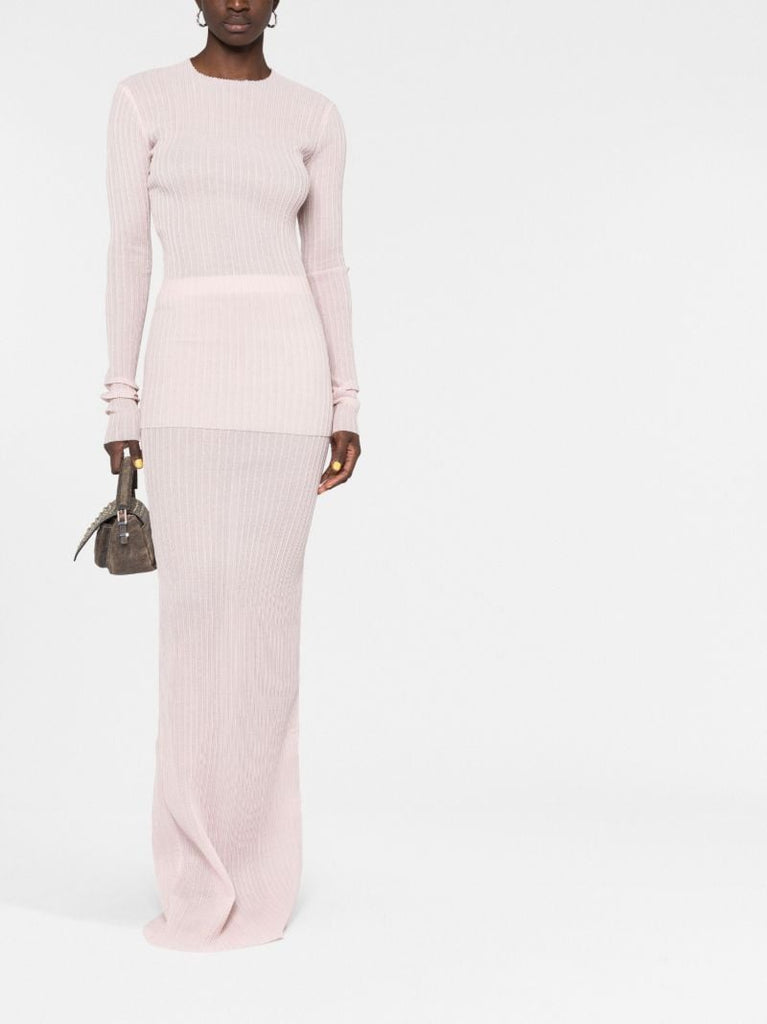Pink Pleated Long Sleeve Top
