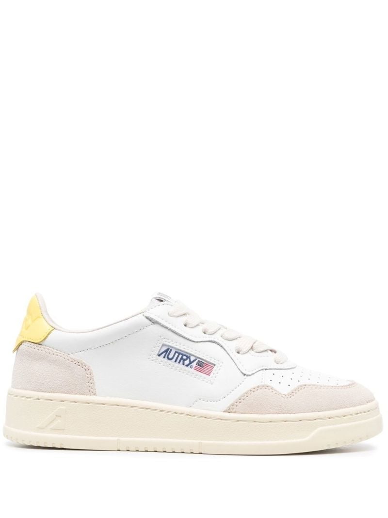 White Medalist Leather Sneakers