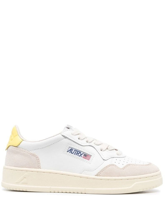 White Medalist Leather Sneakers