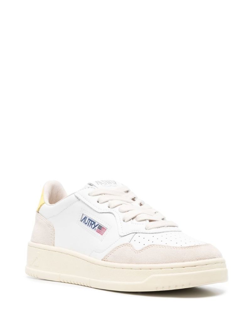 White Medalist Leather Sneakers
