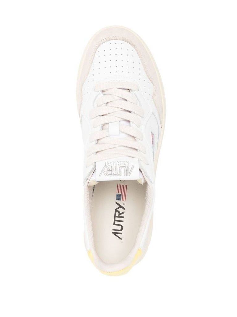 White Medalist Leather Sneakers
