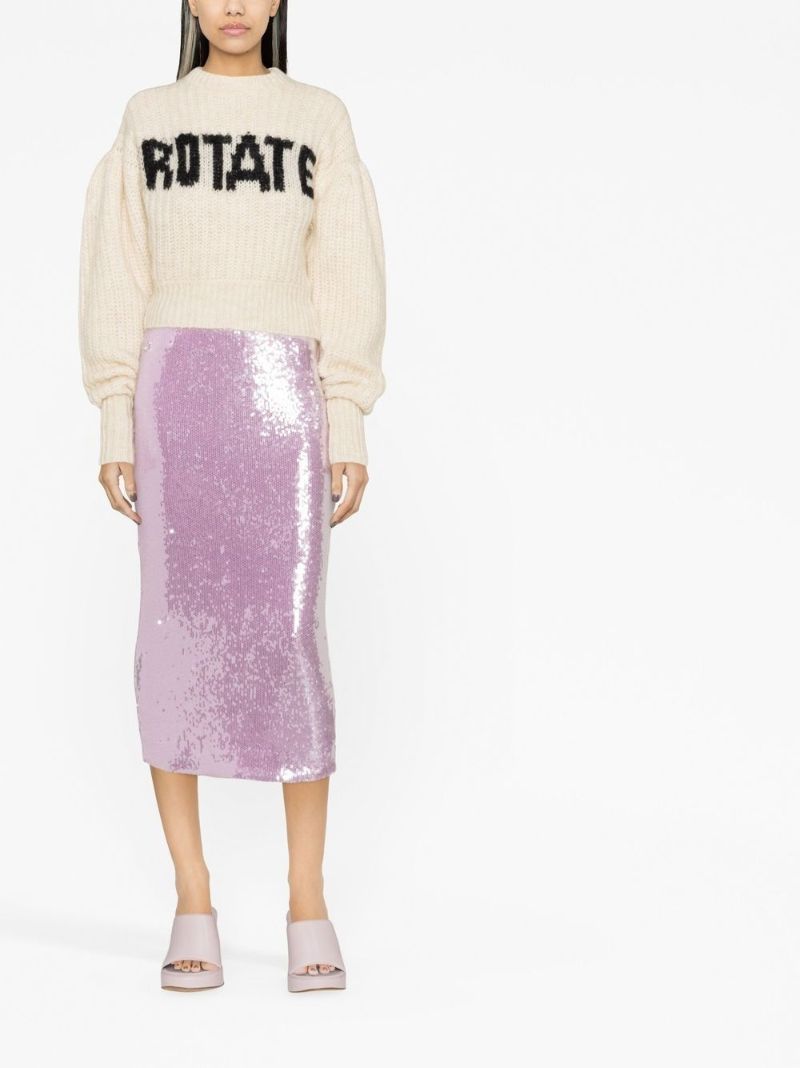 Neutral Logo-intarsia Cropped Sweater