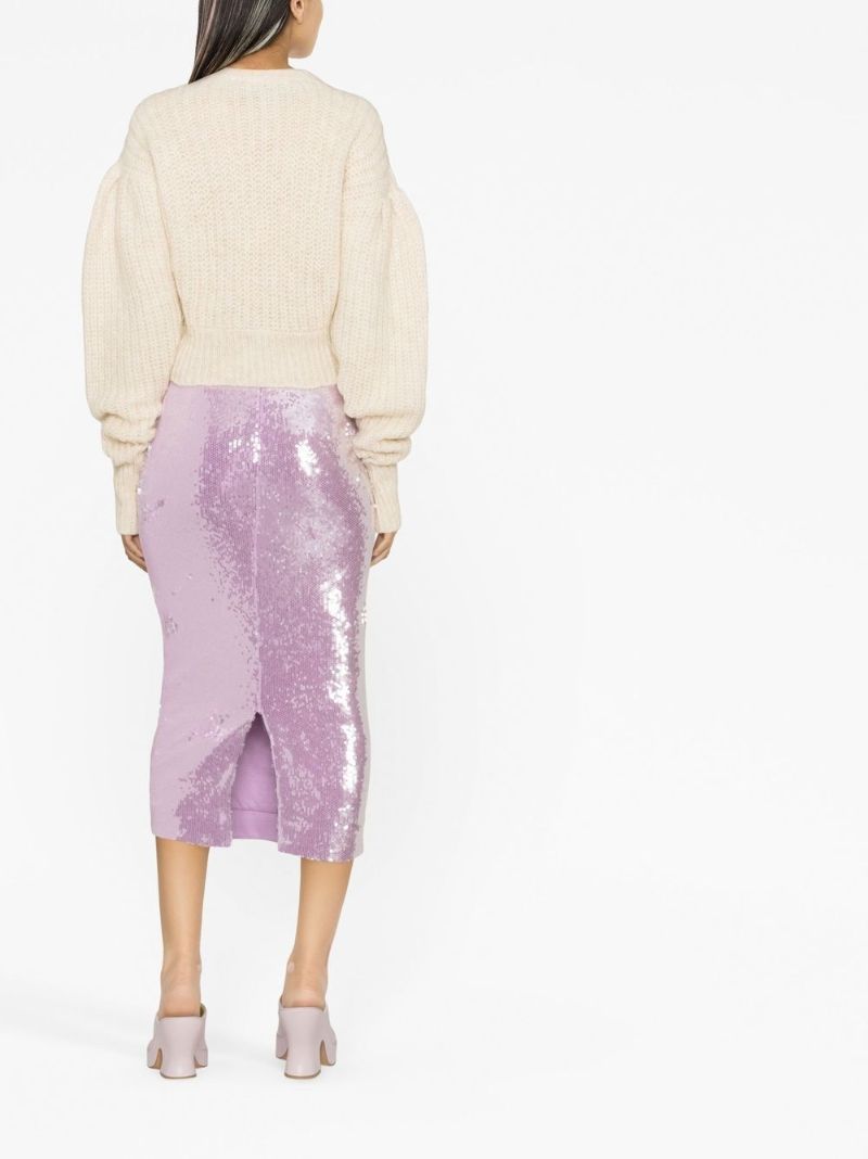 Neutral Logo-intarsia Cropped Sweater