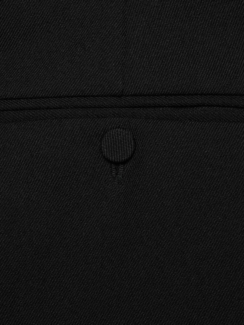 Black Wide-leg Gabardine Trousers