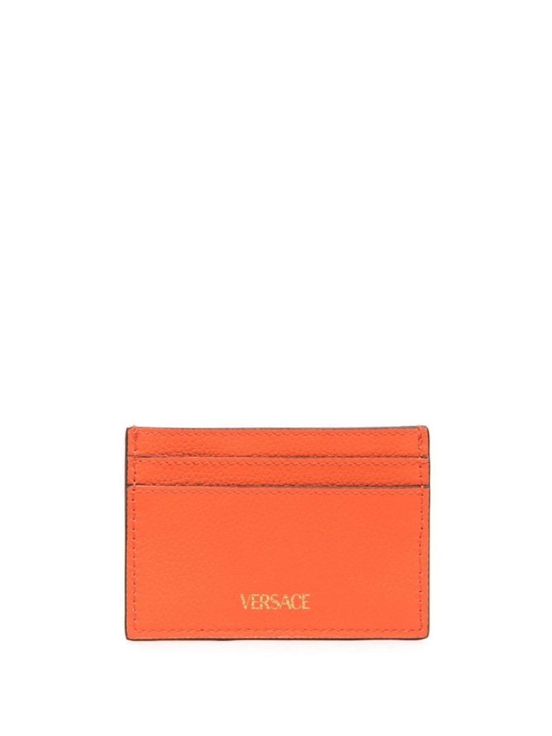 Orange Medusa Head Leather Cardholder