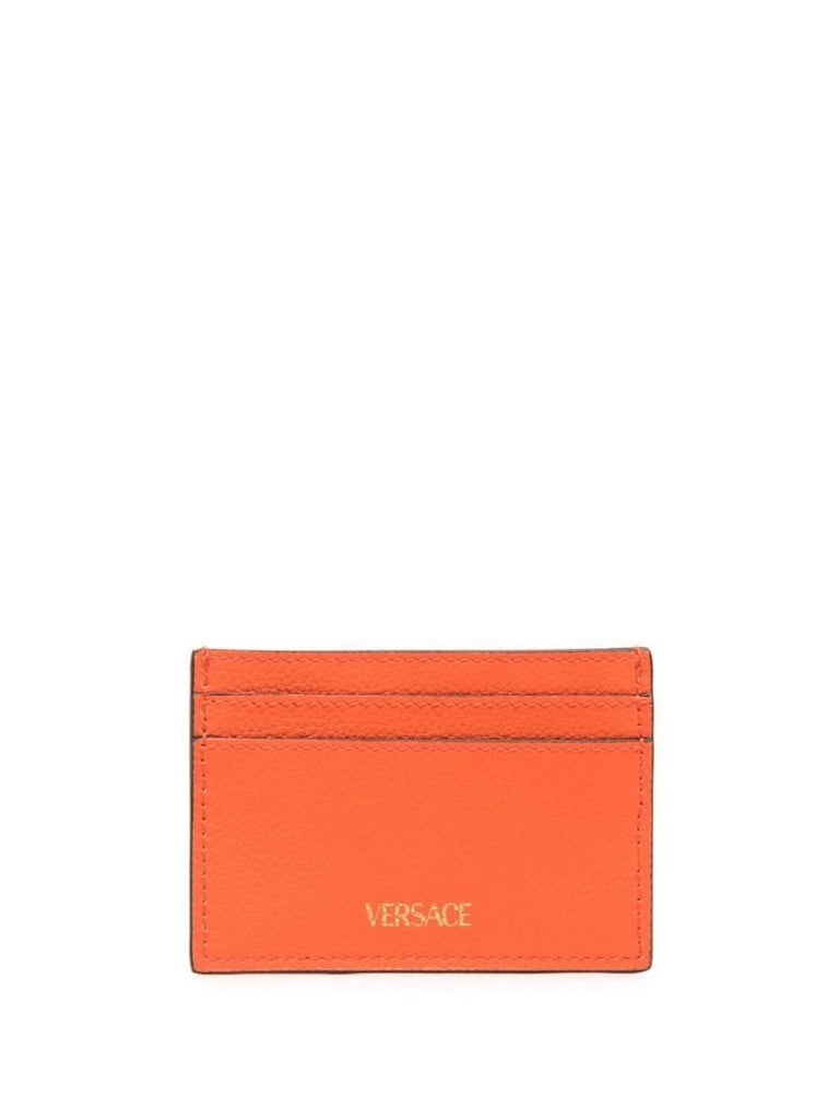 Orange Medusa Head Leather Cardholder