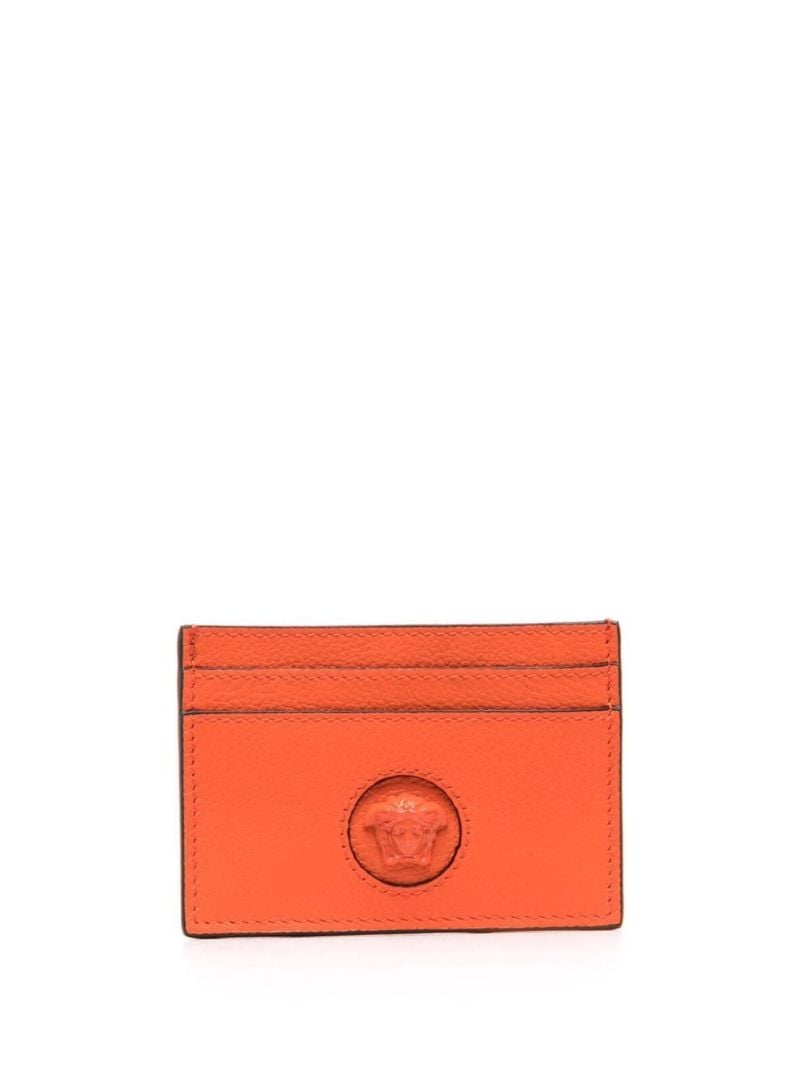Orange Medusa Head Leather Cardholder
