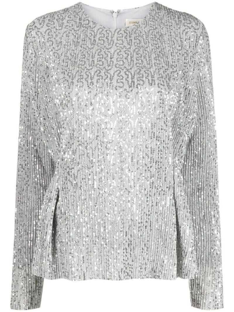 Silver Gloria Sequinned Top