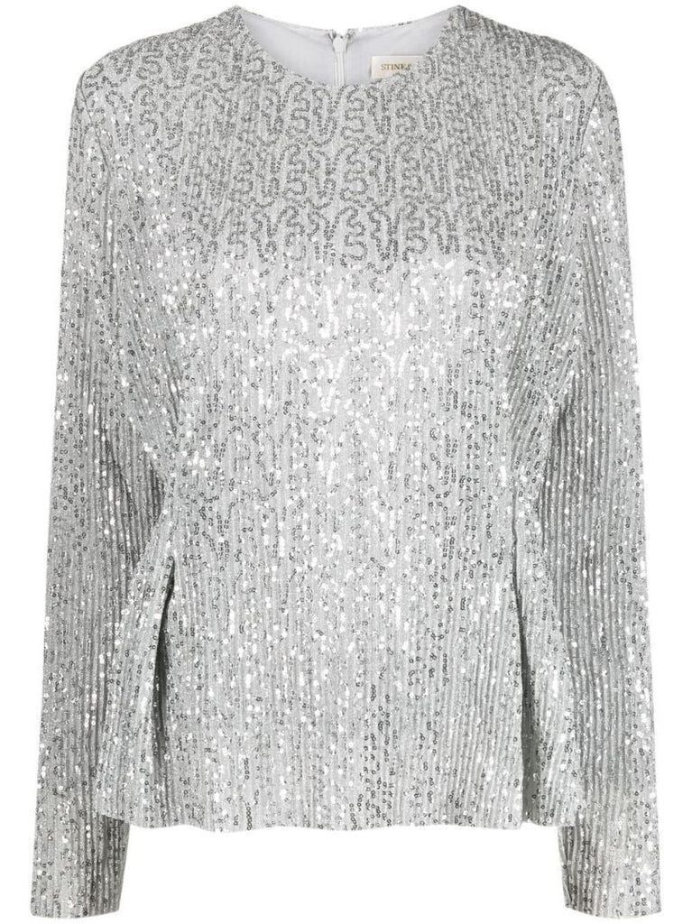 Silver Gloria Sequinned Top