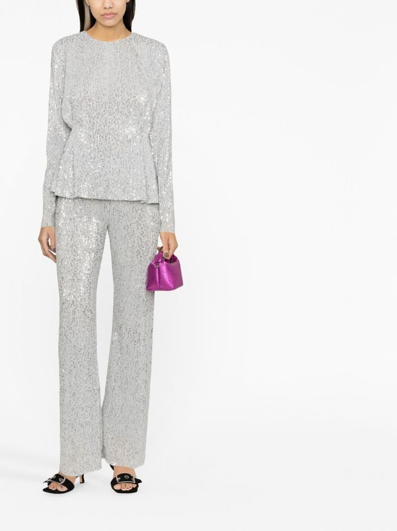 Silver Markus Sequinned Trousers