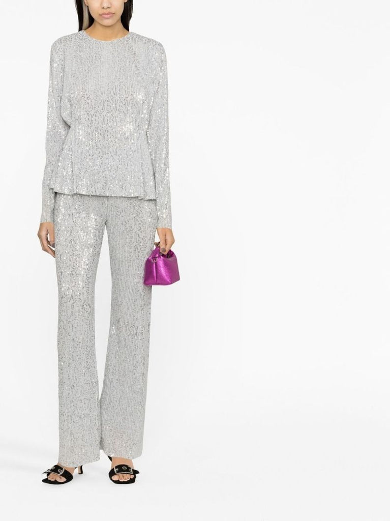 Silver Markus Sequinned Trousers
