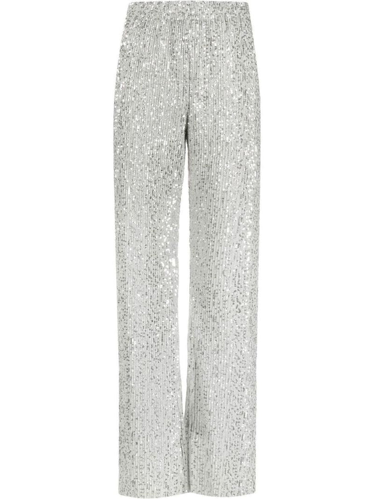 Silver Markus Sequinned Trousers