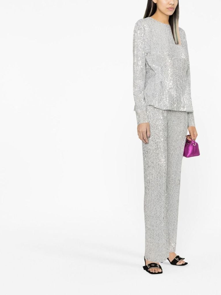 Silver Markus Sequinned Trousers