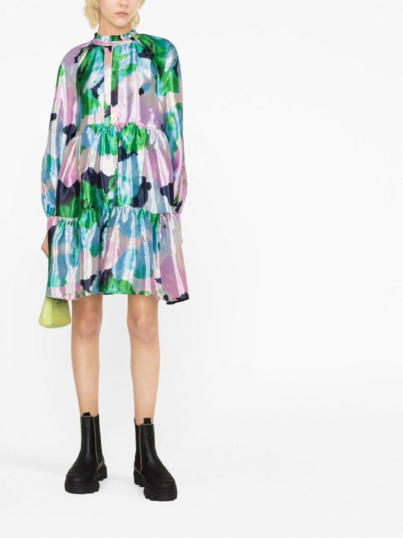 Blue Jasmine Tiered Mini Dress