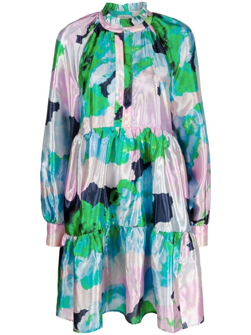 Blue Jasmine Tiered Mini Dress