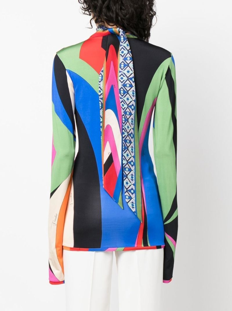 Multicolour Goccia-print Roll-neck Top
