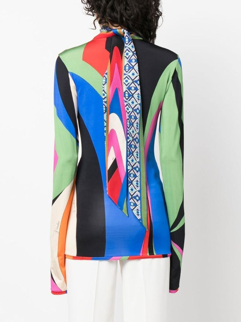 Multicolour Goccia-print Roll-neck Top