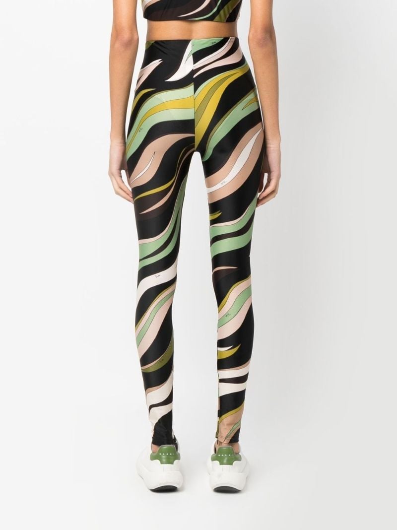 Black Fiamme-print Leggings