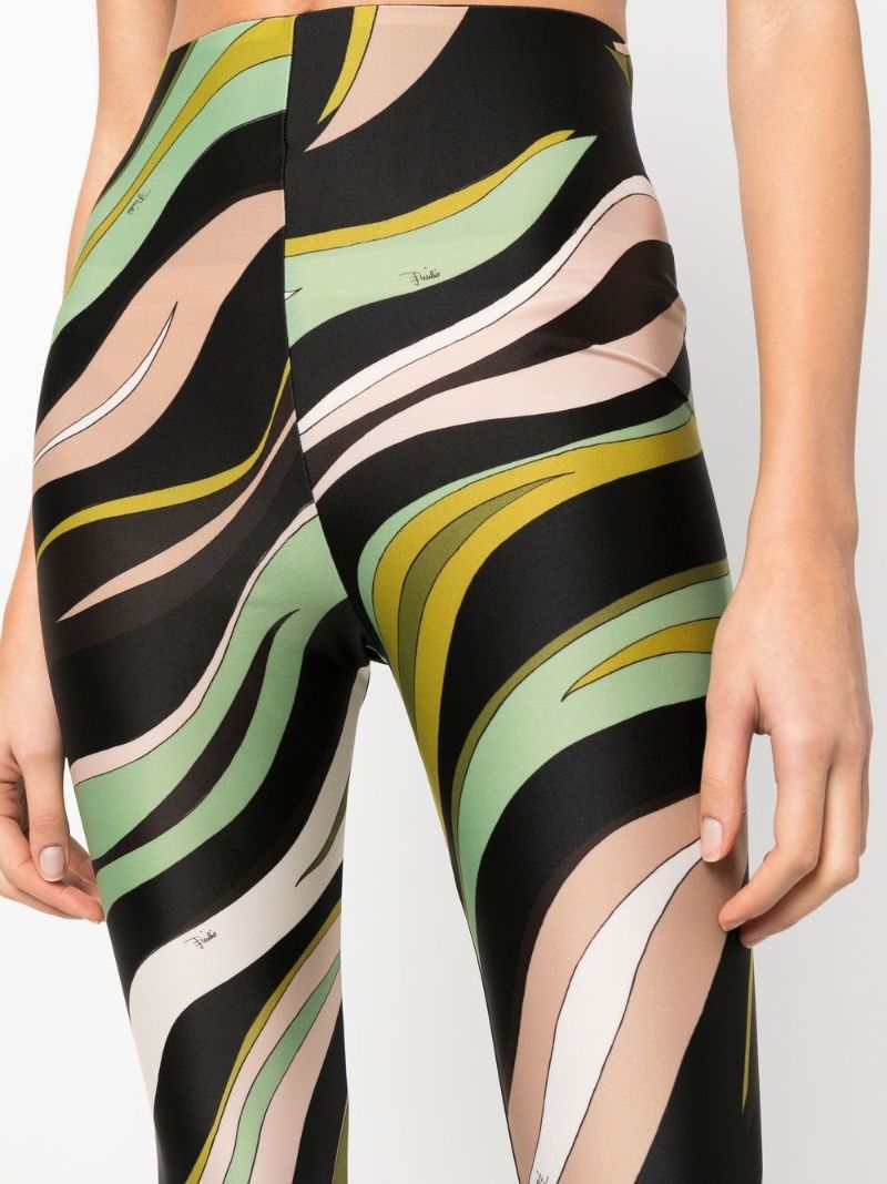 Black Fiamme-print Leggings
