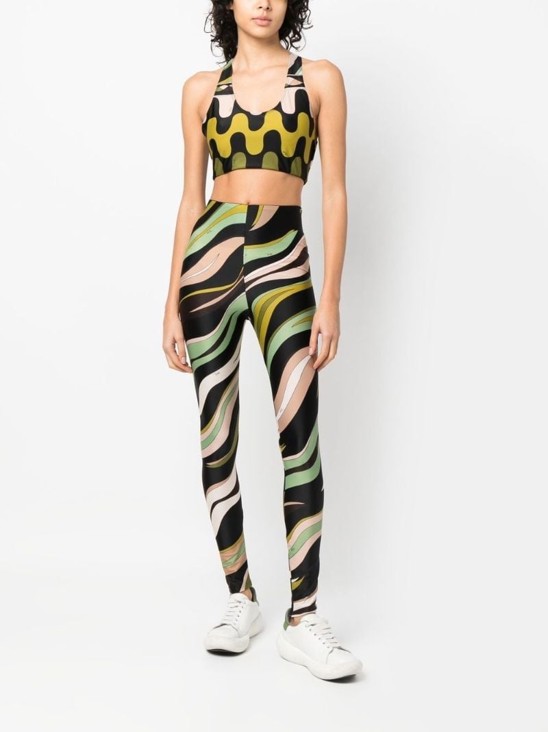 Black Fiamme-print Leggings