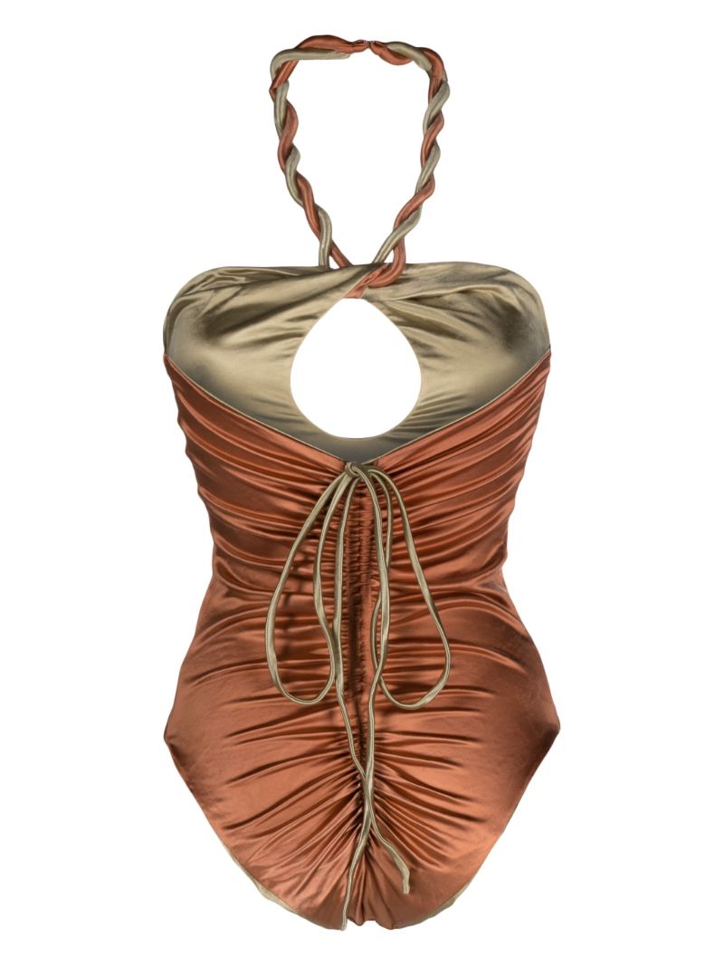 Gold-tone Reversible Cut-out Swimsuit