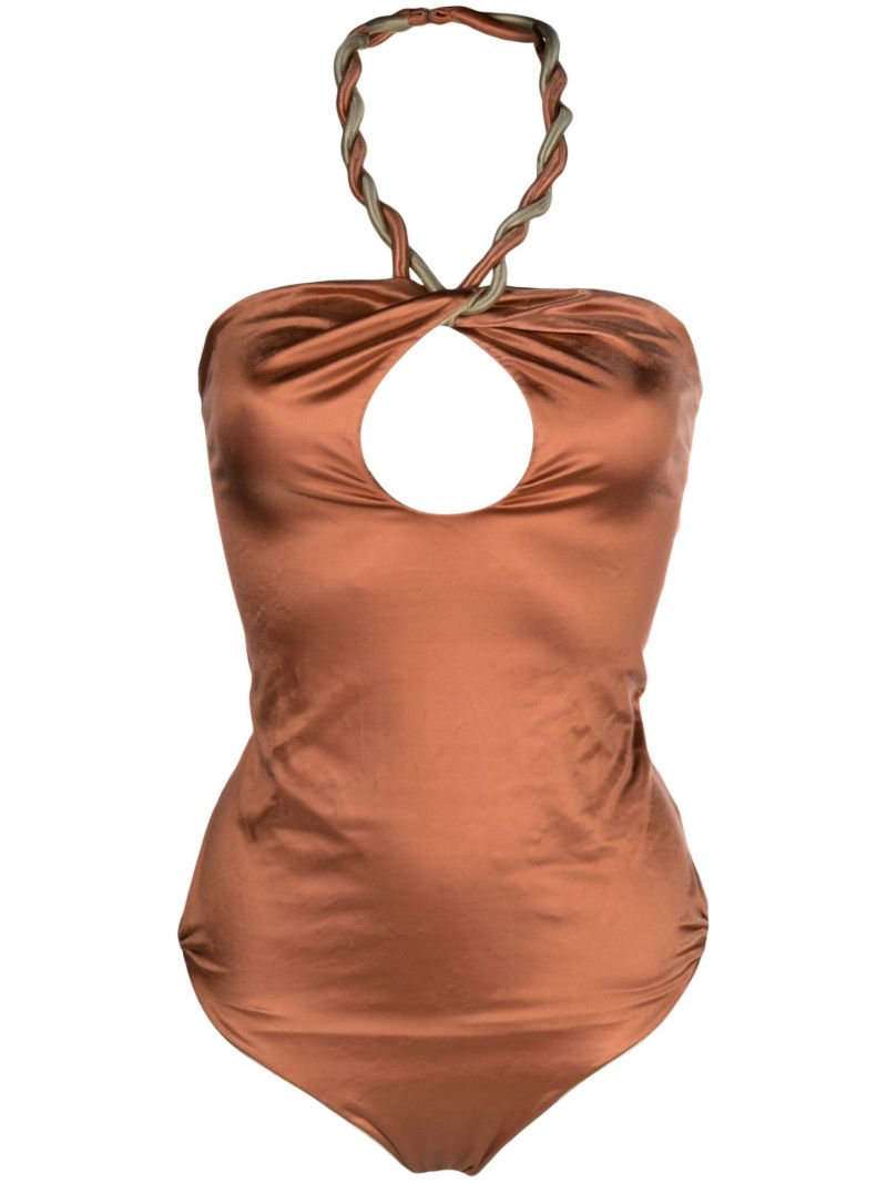 Gold-tone Reversible Cut-out Swimsuit