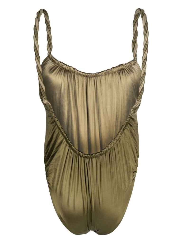 Green Satin Swimsuit