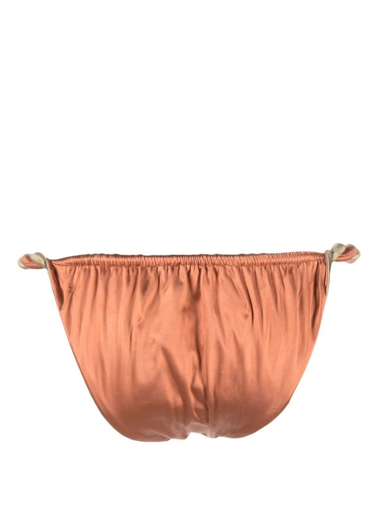 Orange and Gold-tone Reversible Rope Bikini Bottoms