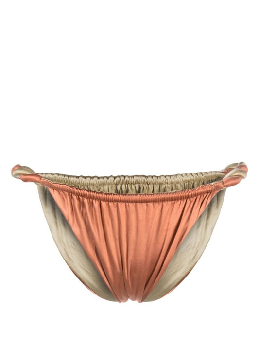 Orange and Gold-tone Reversible Rope Bikini Bottoms