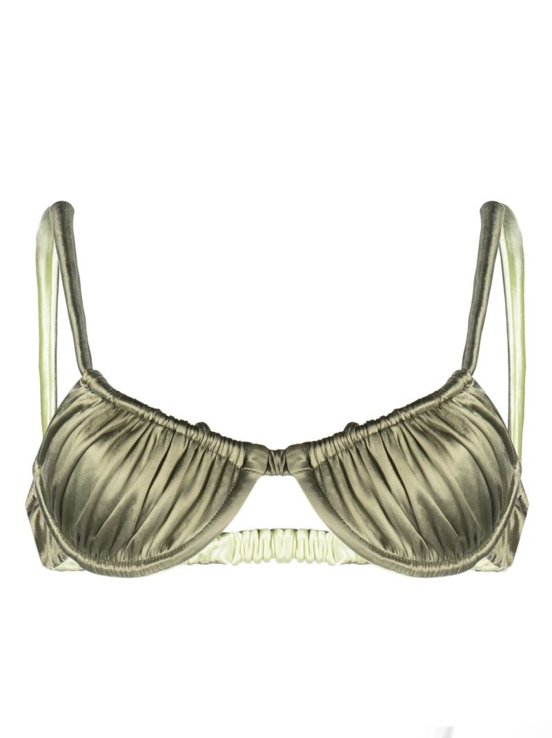 Green Reversible Twist Bikini Top