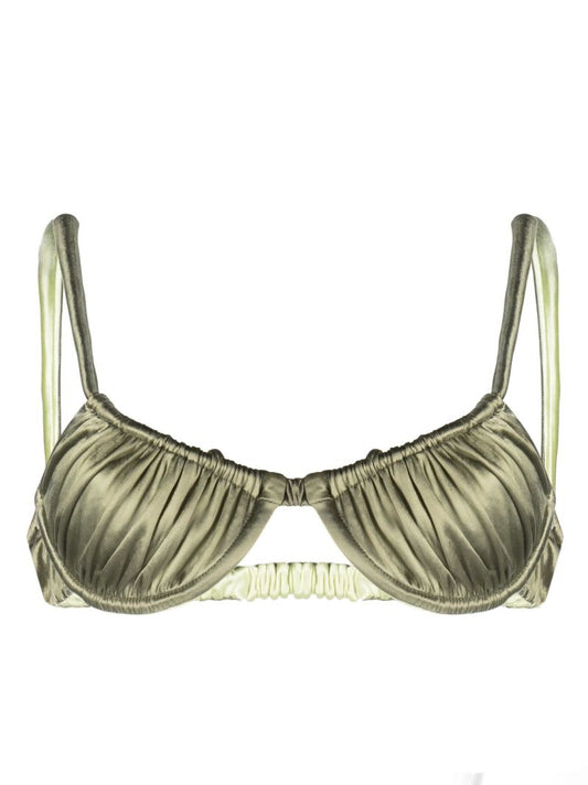 Green Reversible Twist Bikini Top