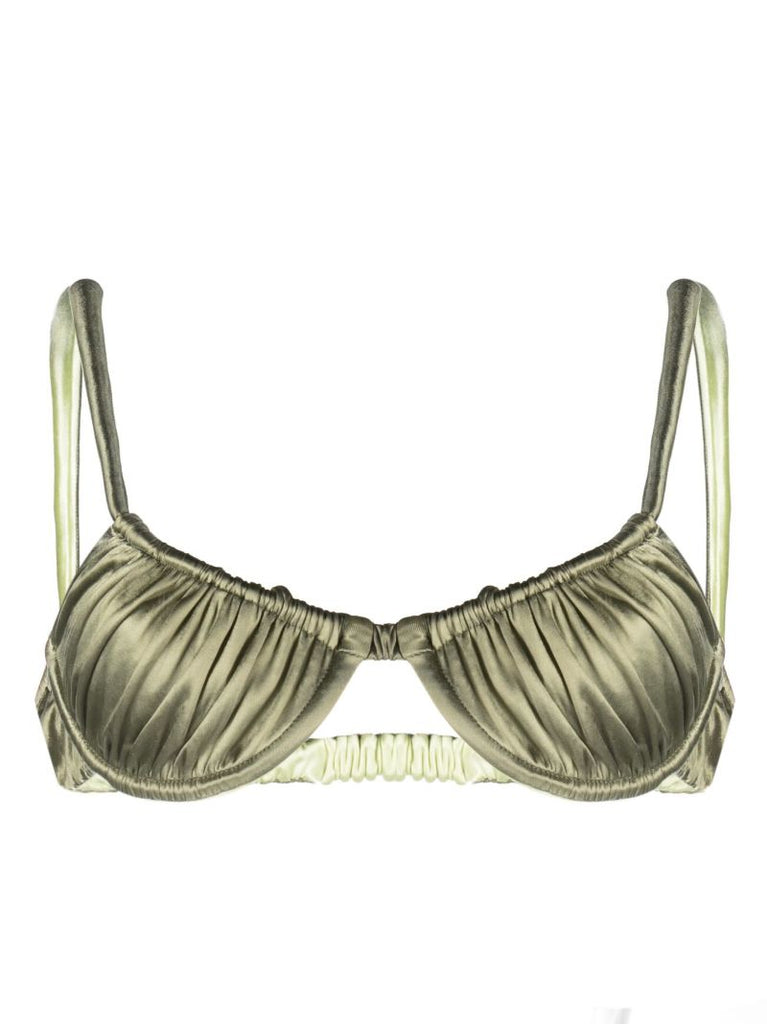 Green Reversible Twist Bikini Top