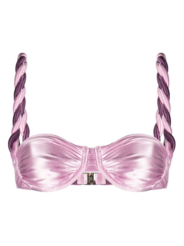 Pink Reversible Chunky Robe Bikini Top