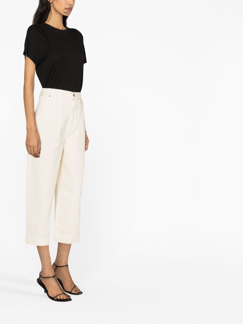 Neutral Hewey Barrel-leg Crop Jeans