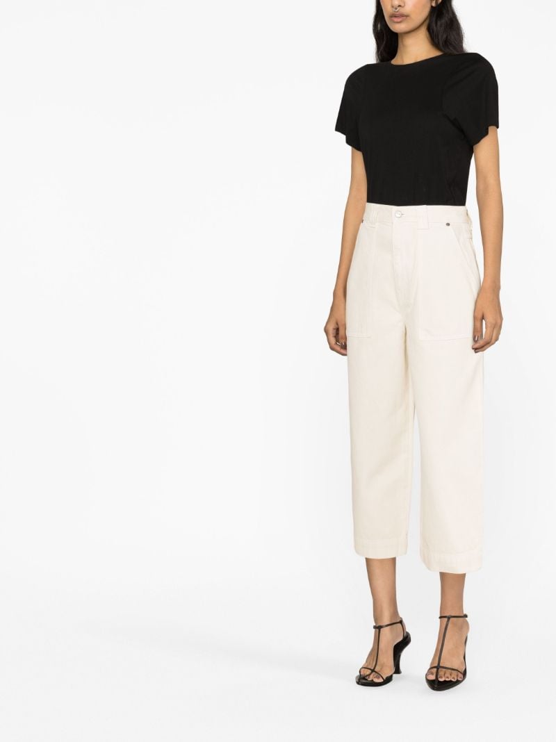 Neutral Hewey Barrel-leg Crop Jeans