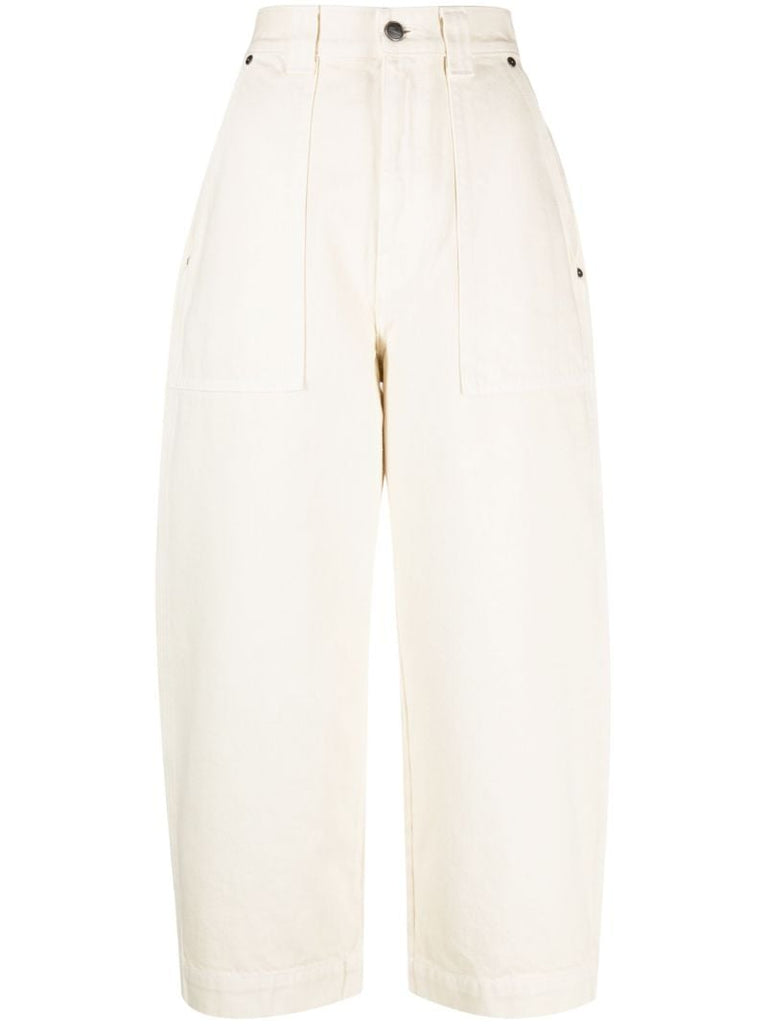 Neutral Hewey Barrel-leg Crop Jeans