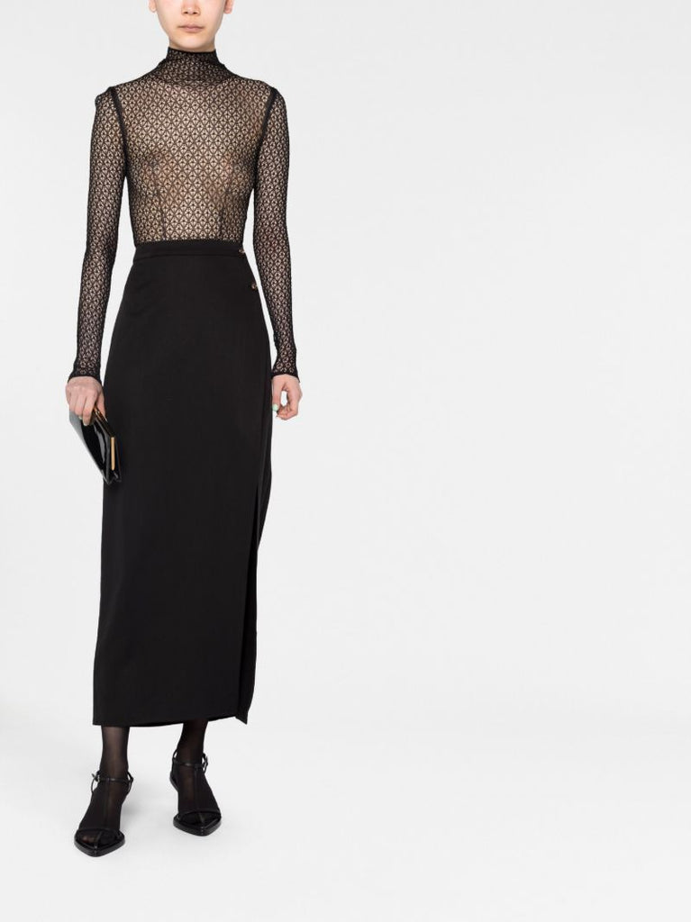 Black Fena Sheer Bodysuit