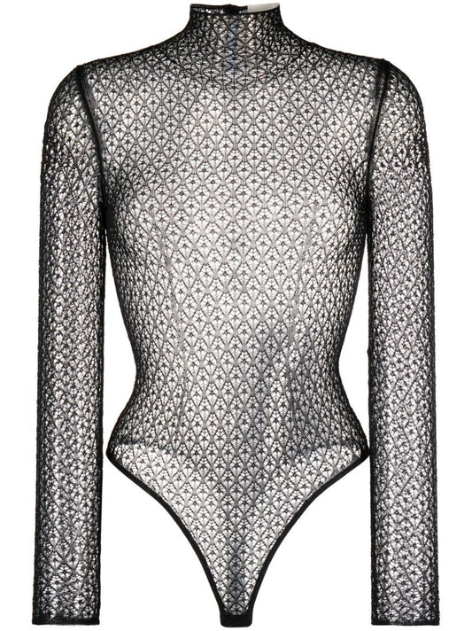 Black Fena Sheer Bodysuit