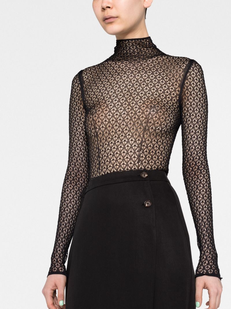 Black Fena Sheer Bodysuit
