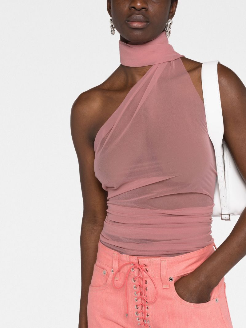Pink Draped Halterneck Top