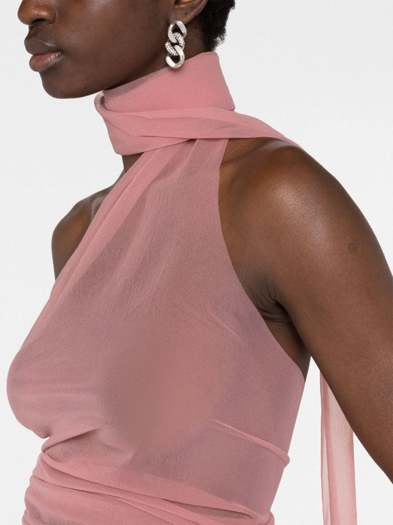 Pink Draped Halterneck Top
