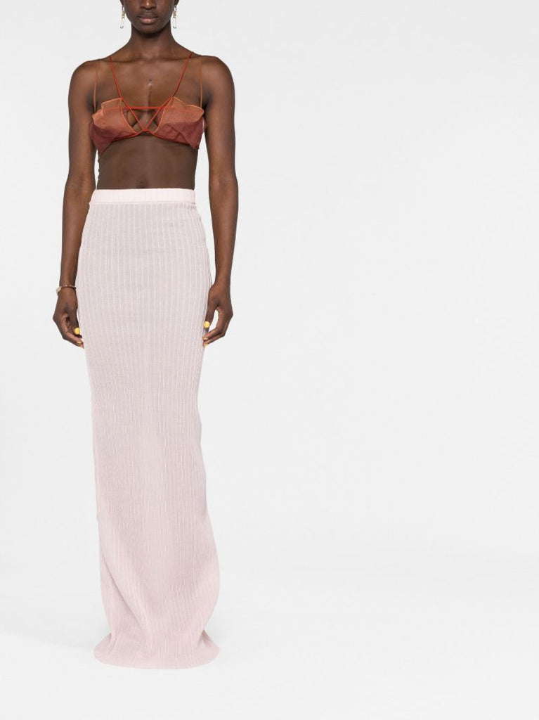 Pink Knitted Tube Skirt
