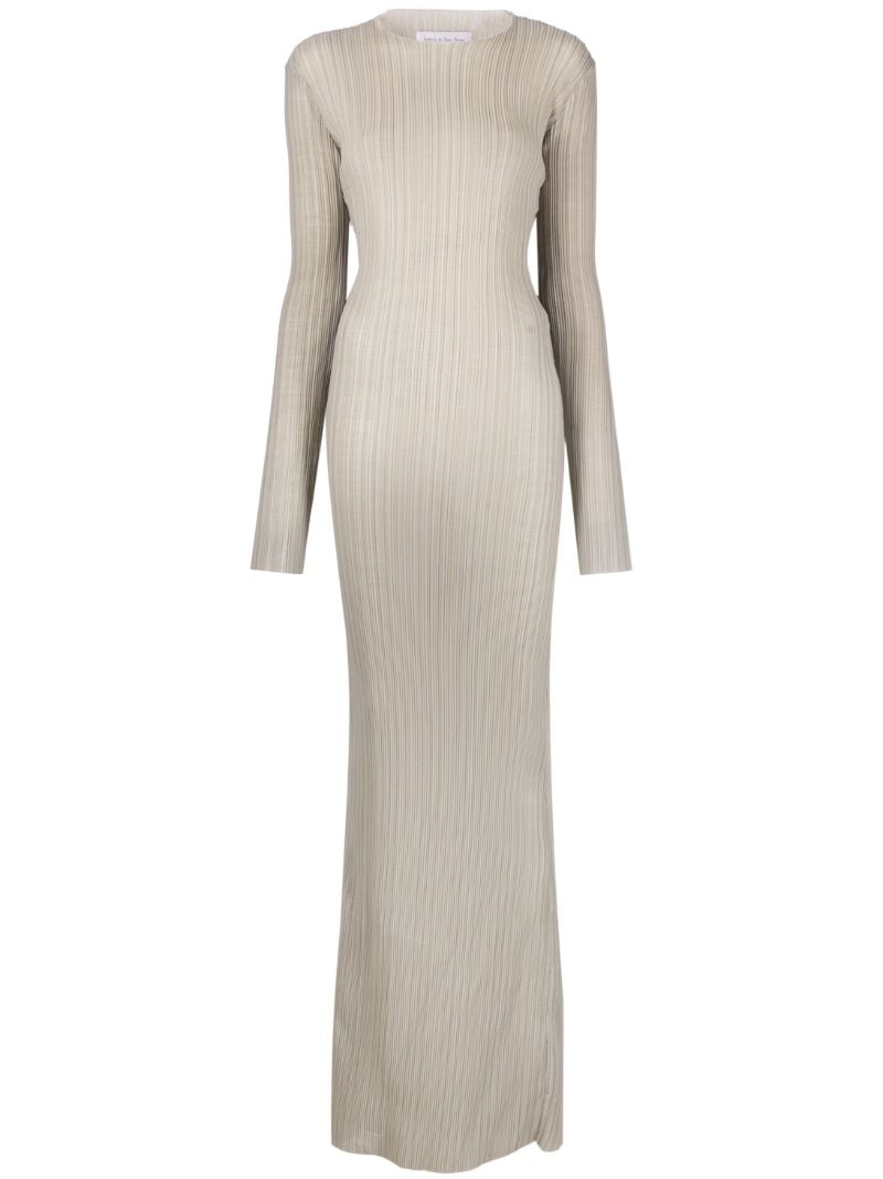 Green Pleated Maxi Dress